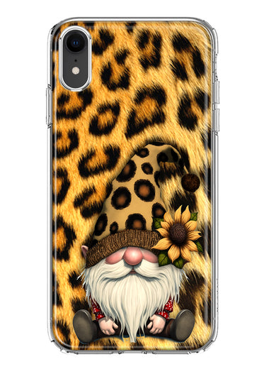 Apple iPhone XR Gnome Sunflower Leopard Hybrid Protective Phone Case Cover