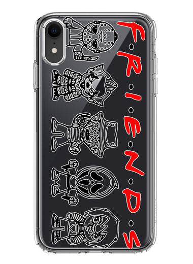 Apple iPhone XR Cute Halloween Spooky Horror Scary Characters Friends Hybrid Protective Phone Case Cover