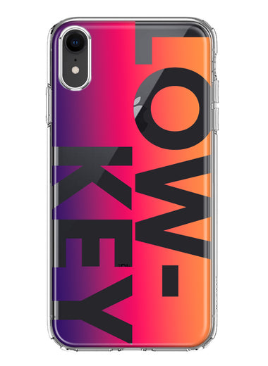 Apple iPhone XR Purple Pink Orange Clear Funny Text Quote Low Key Hybrid Protective Phone Case Cover