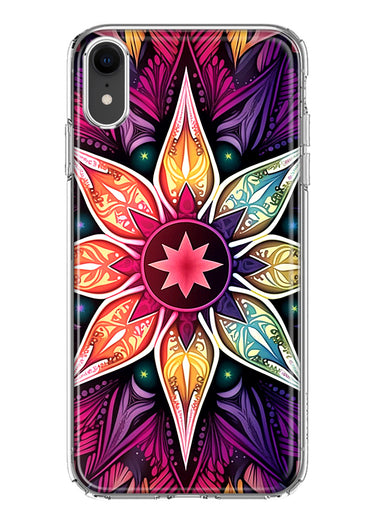 Apple iPhone XR Mandala Geometry Abstract Star Pattern Hybrid Protective Phone Case Cover