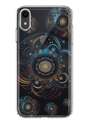Apple iPhone XR Mandala Geometry Abstract Multiverse Pattern Hybrid Protective Phone Case Cover