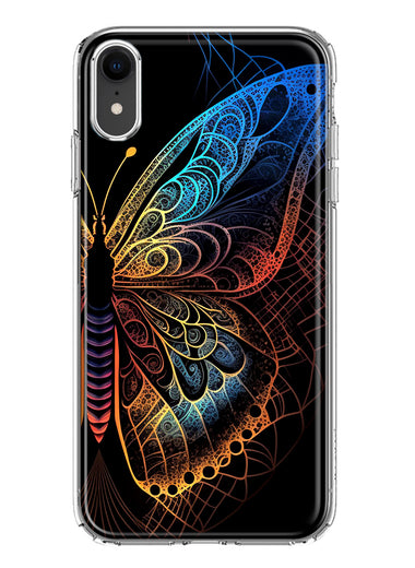 Apple iPhone XR Mandala Geometry Abstract Butterfly Pattern Hybrid Protective Phone Case Cover