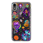 Apple iPhone XR Cute Halloween Spooky Horror Scary Neon Characters Hybrid Protective Phone Case Cover