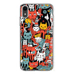 Apple iPhone XR Psychedelic Cute Cats Friends Pop Art Hybrid Protective Phone Case Cover
