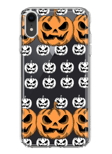 Apple iPhone XR Halloween Spooky Horror Scary Jack O Lantern Pumpkins Hybrid Protective Phone Case Cover