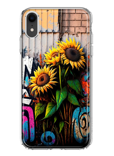 Apple iPhone XR Sunflowers Graffiti Painting Art Hybrid Protective Phone Case Cover