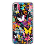 Apple iPhone XR Psychedelic Trippy Butterflies Pop Art Hybrid Protective Phone Case Cover