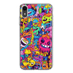 Apple iPhone XR Psychedelic Trippy Happy Characters Pop Art Hybrid Protective Phone Case Cover