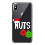Apple iPhone Xs Max Christmas Funny Couples Chest Nuts Ornaments Hybrid Protective Phone Case Cover