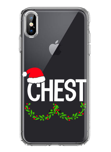 Apple iPhone Xs Max Christmas Funny Ornaments Couples Chest Nuts Hybrid Protective Phone Case Cover