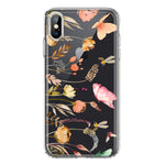 Apple iPhone Xs Max Peach Meadow Wildflowers Butterflies Bees Watercolor Floral Hybrid Protective Phone Case Cover