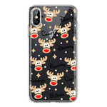 Apple iPhone Xs Max Red Nose Reindeer Christmas Winter Holiday Hybrid Protective Phone Case Cover