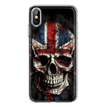 Apple iPhone Xs Max British UK Flag Skull Hybrid Protective Phone Case Cover