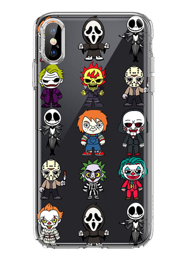 Apple iPhone XS Cute Classic Halloween Spooky Cartoon Characters Hybrid Protective Phone Case Cover