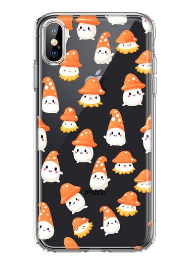 Apple iPhone XS Cute Cartoon Mushroom Ghost Characters Hybrid Protective Phone Case Cover