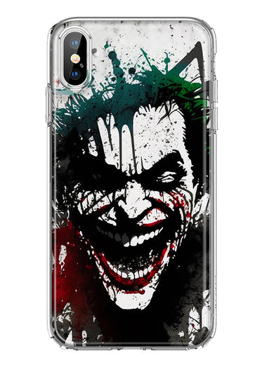Apple iPhone XS Laughing Joker Painting Graffiti Hybrid Protective Phone Case Cover