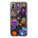 Apple iPhone Xs Max Cute Halloween Spooky Horror Scary Neon Characters Hybrid Protective Phone Case Cover