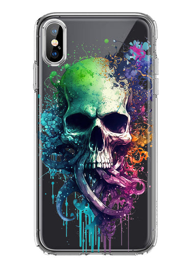 Apple iPhone XS Fantasy Octopus Tentacles Skull Hybrid Protective Phone Case Cover