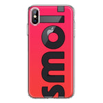 Apple iPhone Xs Max Red Pink Clear Funny Text Quote Smol Hybrid Protective Phone Case Cover