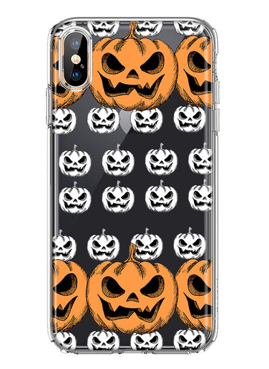 Apple iPhone Xs Max Halloween Spooky Horror Scary Jack O Lantern Pumpkins Hybrid Protective Phone Case Cover