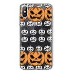 Apple iPhone XS Halloween Spooky Horror Scary Jack O Lantern Pumpkins Hybrid Protective Phone Case Cover