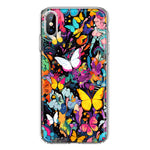 Apple iPhone Xs Max Psychedelic Trippy Butterflies Pop Art Hybrid Protective Phone Case Cover