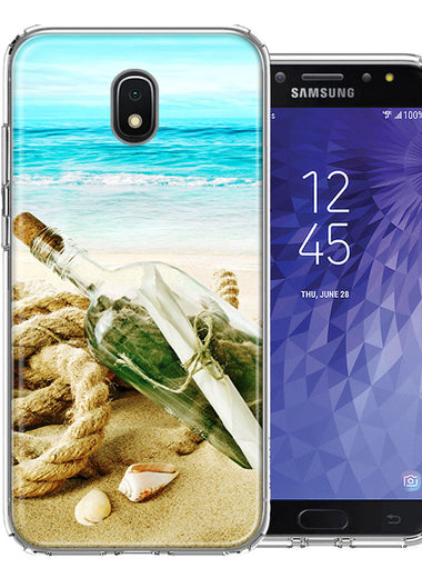 Samsung J7 2018/J737/J7 Refine/J7 Star Beach Message Bottle Design Double Layer Phone Case Cover