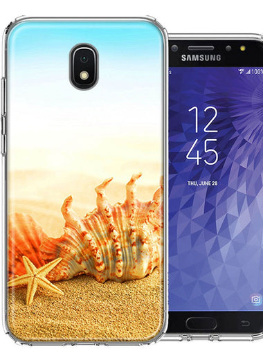 Samsung J7 2018/J737/J7 Refine/J7 Star Beach Shell Design Double Layer Phone Case Cover
