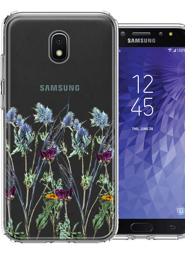 Samsung Galaxy J7 (2018) Star/Crown/Aura Country Dried Flowers Design Double Layer Phone Case Cover