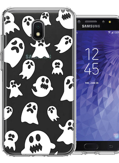 Samsung Galaxy J7 (2018) Star/Crown/Aura Halloween Spooky Ghost Design Double Layer Phone Case Cover