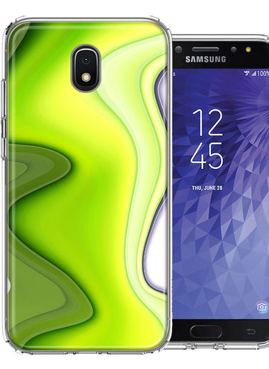 Samsung J7 2018/J737/J7 Refine/J7 Star Green White Abstract Design Double Layer Phone Case Cover