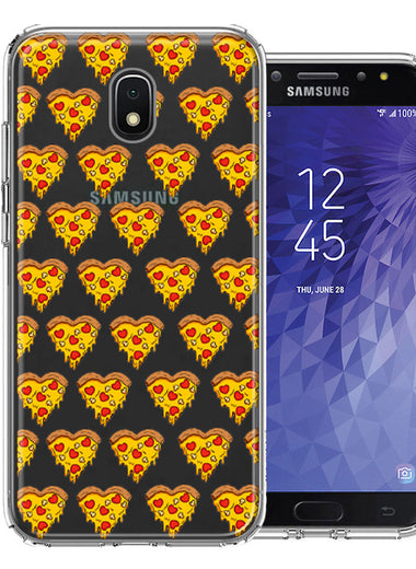 Samsung Galaxy J3 Express/Prime 3/Amp Prime 3 Pizza Hearts Polka dots Design Double Layer Phone Case Cover