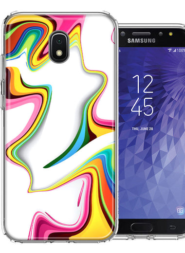 Samsung J7 2018/J737/J7 Refine/J7 Star Rainbow Abstract Design Double Layer Phone Case Cover