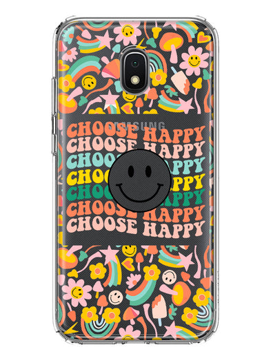 Samsung Galaxy J7 J737 Choose Happy Smiley Face Retro Vintage Groovy 70s Style Hybrid Protective Phone Case Cover