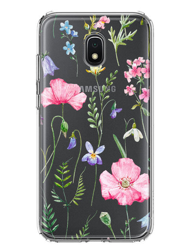 Samsung Galaxy J7 J737 Spring Pastel Wild Flowers Summer Classy Elegant Beautiful Hybrid Protective Phone Case Cover