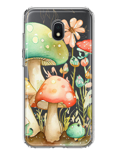 Samsung Galaxy J3 J337 Fairytale Watercolor Mushrooms Pastel Spring Flowers Floral Hybrid Protective Phone Case Cover