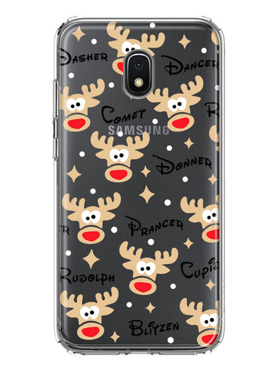 Samsung Galaxy J3 J337 Red Nose Reindeer Christmas Winter Holiday Hybrid Protective Phone Case Cover