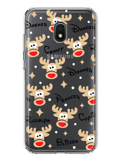 Samsung Galaxy J7 J737 Red Nose Reindeer Christmas Winter Holiday Hybrid Protective Phone Case Cover