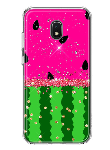 Samsung Galaxy J3 J337 Summer Watermelon Sugar Vacation Tropical Fruit Pink Green Hybrid Protective Phone Case Cover
