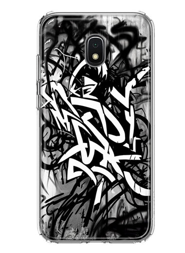 Samsung Galaxy J7 J737 Black White Urban Graffiti Hybrid Protective Phone Case Cover