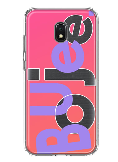Samsung Galaxy J7 J737 Pink Purple Clear Funny Text Quote Boujee Hybrid Protective Phone Case Cover