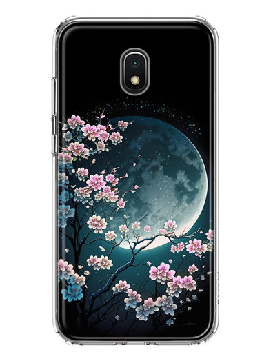 Samsung Galaxy J3 J337 Kawaii Manga Pink Cherry Blossom Full Moon Hybrid Protective Phone Case Cover