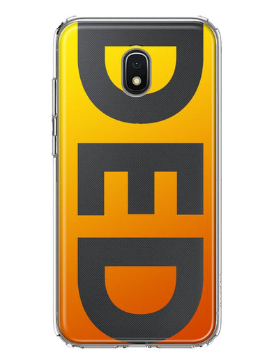 Samsung Galaxy J7 J737 Orange Yellow Clear Funny Text Quote Ded Hybrid Protective Phone Case Cover