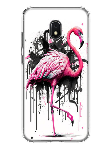 Samsung Galaxy J7 J737 Pink Flamingo Painting Graffiti Hybrid Protective Phone Case Cover