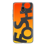 Samsung Galaxy J3 J337 Orange Yellow Clear Funny Text Quote Fosho Hybrid Protective Phone Case Cover