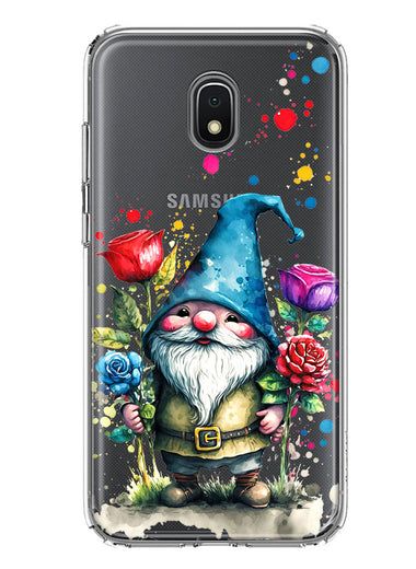 Samsung Galaxy J7 J737 Gnome Red Purple Blue Roses Garden Hybrid Protective Phone Case Cover