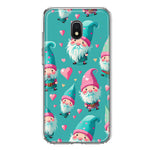 Samsung Galaxy J3 J337 Turquoise Pink Hearts Gnomes Hybrid Protective Phone Case Cover