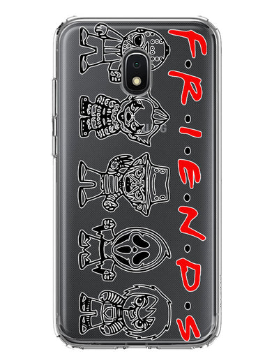 Samsung Galaxy J7 J737 Cute Halloween Spooky Horror Scary Characters Friends Hybrid Protective Phone Case Cover