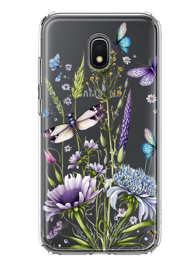 Samsung Galaxy J3 J337 Lavender Dragonfly Butterflies Spring Flowers Hybrid Protective Phone Case Cover