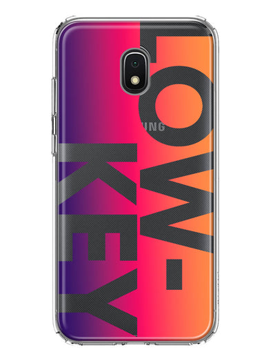 Samsung Galaxy J7 J737 Purple Pink Orange Clear Funny Text Quote Low Key Hybrid Protective Phone Case Cover